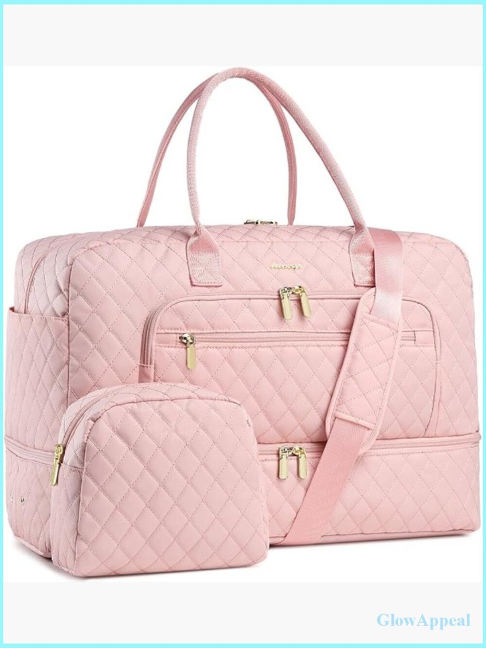 Large Travel Duffel Bag Weekender Overnight Tote with Wet Pocket Shoe